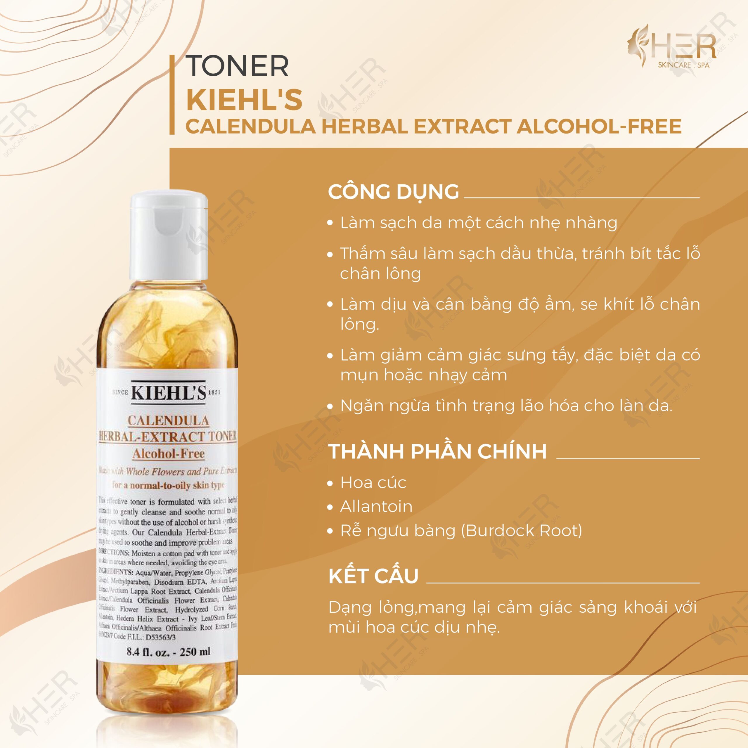 Toner Kiehl's Calendula Herbal Extract Alcohol-Free